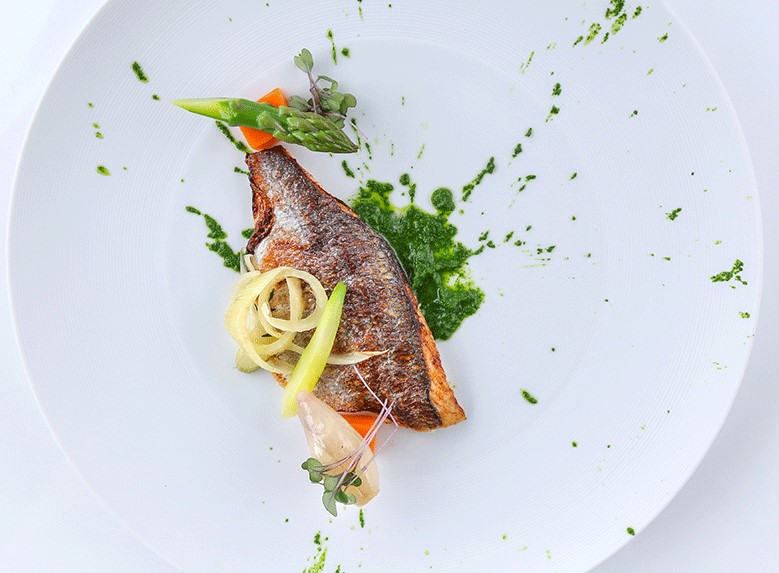 Sea-bream, lemon confit & salsa verde