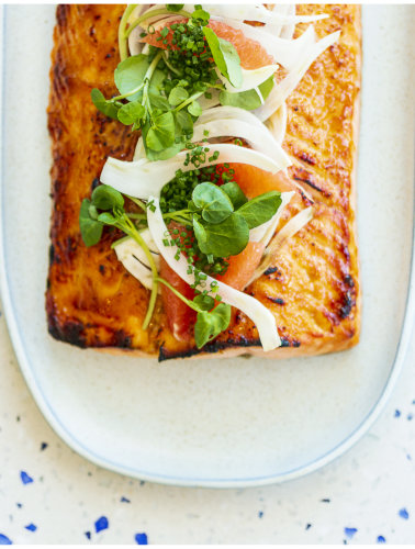 Salmon with Orange Mustard Glaze